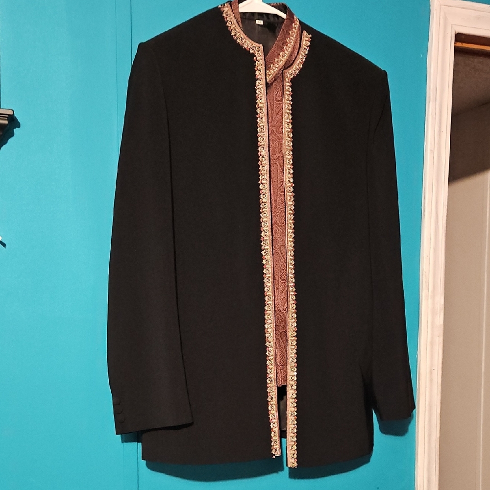 Van Heusen Black Jacket with Gold Trim